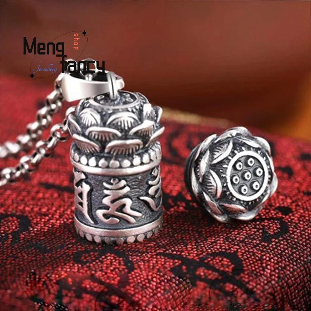 Тайские серебряные амулеты с мантрой Leng Yan девиз из шести слов Ретро подвеска