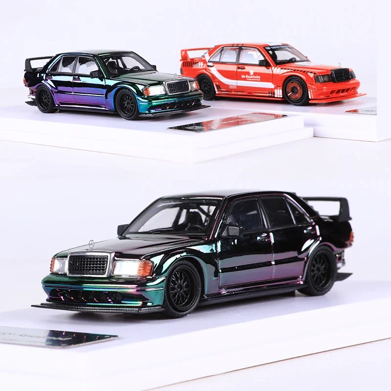 DCM 1:64 190E W201 Restomod гальваническое покрытие colorfu/красный литье из сплава Модель