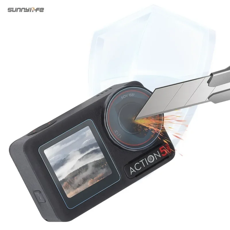 9H Tempered Glass Film for DJI Action 5 Pro Lens Screen Protector Anti-scratch Camera Accessories
