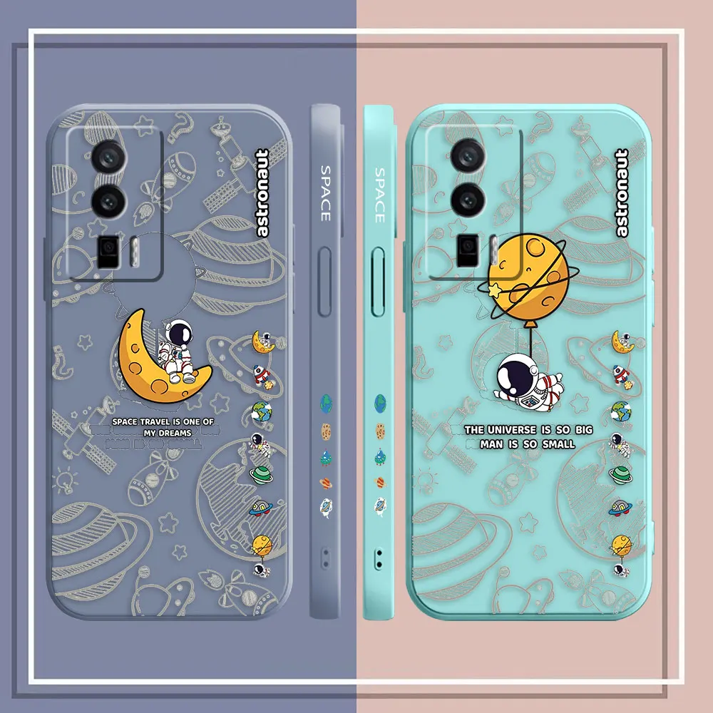 Case For Redmi K60E K60 K50 K40S K40 K30 K20 12C 10C 9A 9 8 10X 10A 10 Pro 4G 5G Gaming Case Fundas Cartoon Minimalist Astronaut