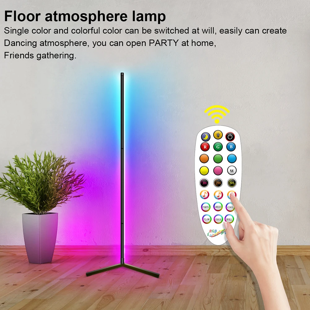 

RGB Symphony Floor Lamp Bedroom Corner Bluetooth-compatible Three Section LED Simple Standing Indoor Lighting Fixtures