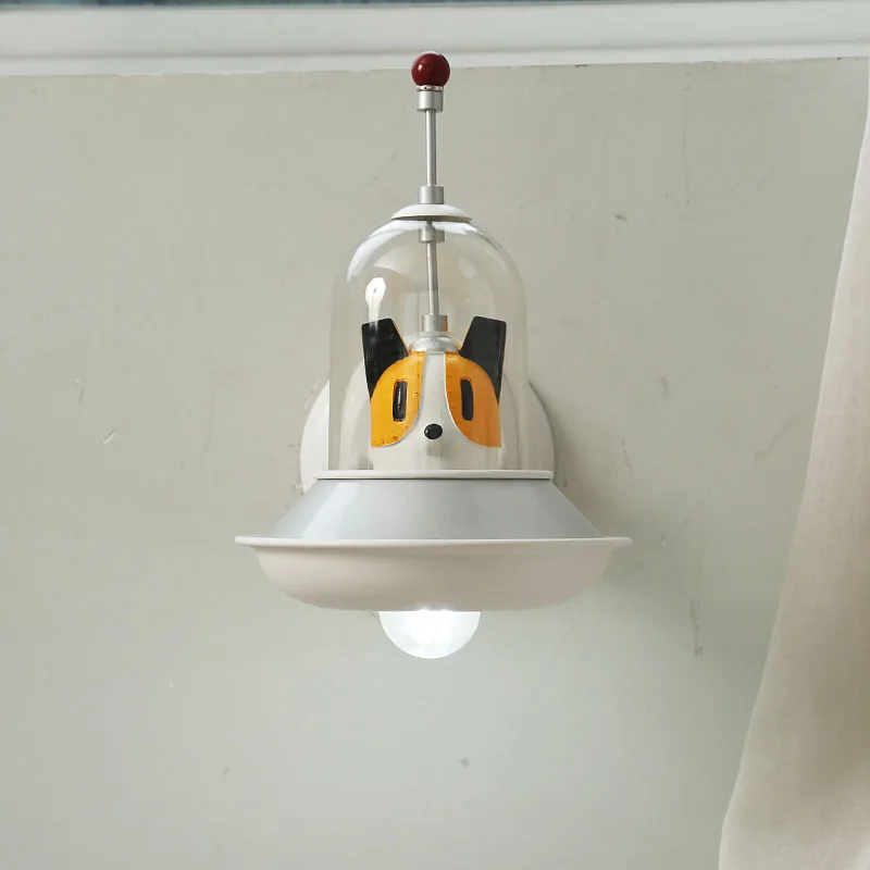 Cheap Espaço cão voador pires luzes de parede quarto da lâmpada das crianças lâmpada de parede ferro dos desenhos animados moderno simples criativo menino lâmpada