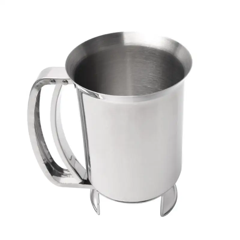 

Handheld Pancake Cupcakes Batter Dispenser With Lid Stainless Steel Professional Batter Funnel Kitchen Baking Cake Tools