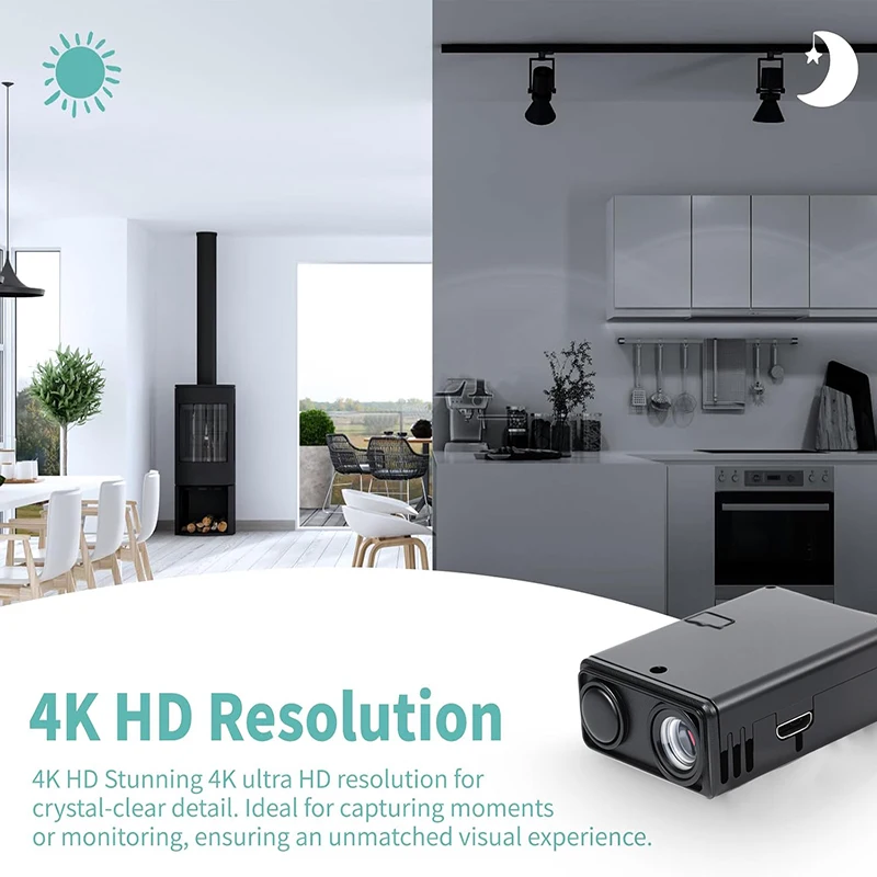 Фото 4K WiFi-камера видеонаблюдения с резервным аккумулятором, слотом для TF-карты, беспроводная внутренняя камера для дома, обнаружение движения, двусторонняя аудиосвязь, ночное видение №4