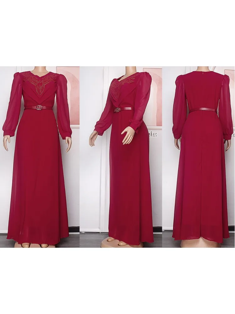 African Dresses For Women 2023 Spring New Fashion Muslim Ankara Wedding Gowns Elegant Muslim Kaftan Party Maxi Long Dress