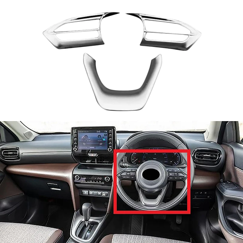 

for Toyota Yaris Cross 2020 2021 ABS Car Interior Steering Wheel Cover Trim