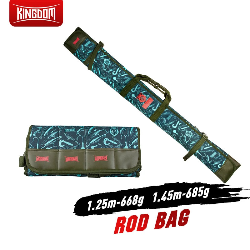 

Kingdom Folding Fishing Rod Bag 145cm Fishing Pole Tackle Protective Waterproof Durable Cover Case Fishing Tackle Bag
