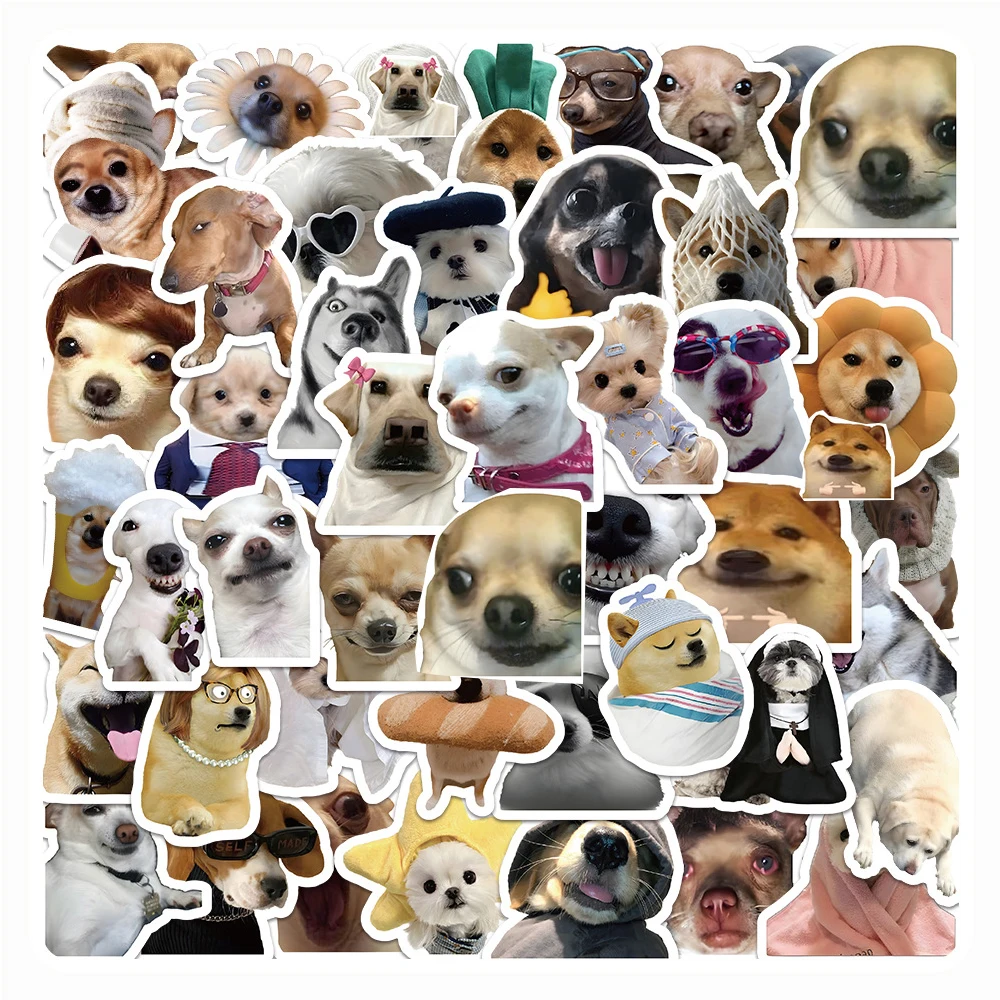 

10/30/60pcs Funny Dog Meme Anime Stickers Animal Cartoon Sticker Car Bike Motorcycle Window Stationery Phone Wall Decal Toys