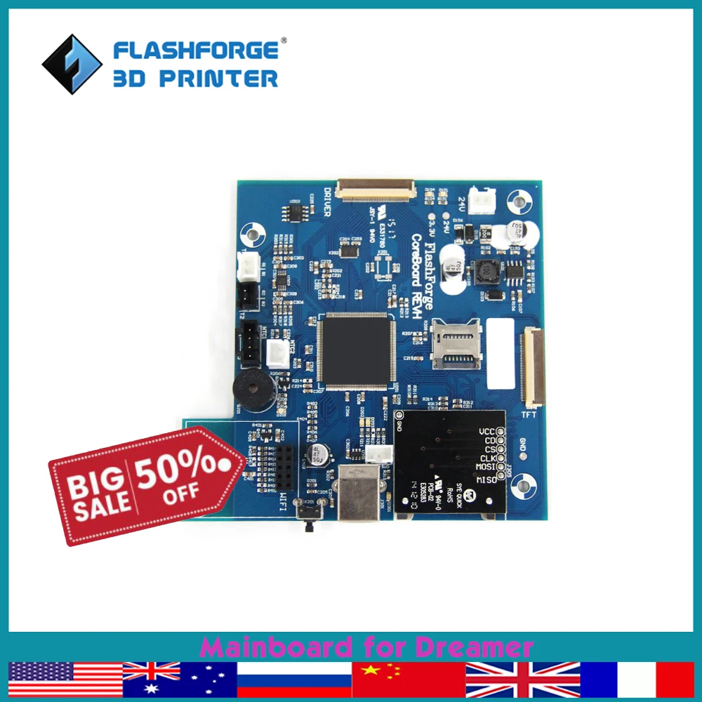 Материнская плата Flashforge для 3d принтера Dreamer запасные части - Цена: 0