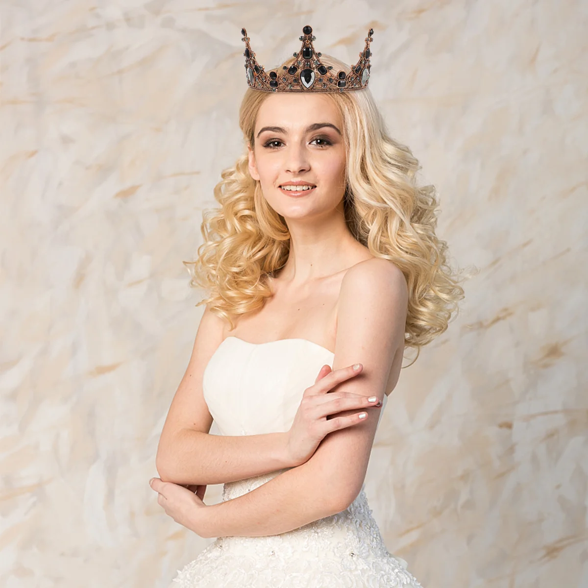 

Wedding Tiaras Full Round Crowns for Women Silver Ceremony Crowns Vintage Crowns for Women Crystal Crowns