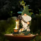 Флокированные садовые гномы, украшения на солнечных батареях, полимерные гномы, фигурки для двора, газона, патио, подарок на Рождествоновоселье