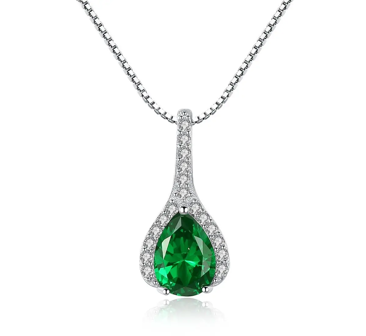 

S925 sterling silver necklace female water drop love pendant simple Korean version of the collar selling