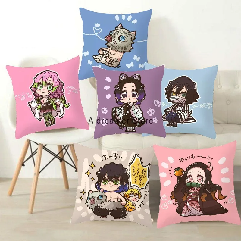 

Demon Slayer:Kimetsu No Yaiba Pillowcase Pillow Cushion Case Cover Home Bed Sofa Car Decor Kamado Tanjirou Nezuko Cosplay Gift