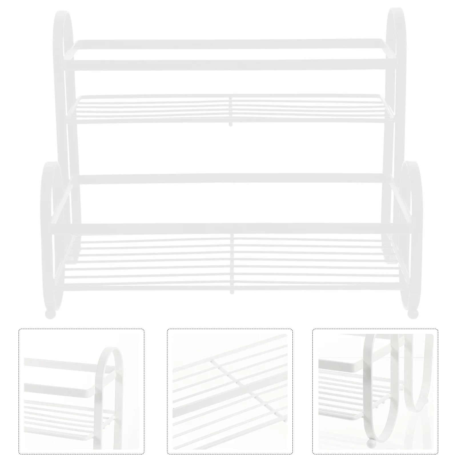 

Shelf Seasoning Rack Countertop Organizer Jars Bottle Holder Bathroom Racks Holders Iron Standing Bottlestier Kitchen