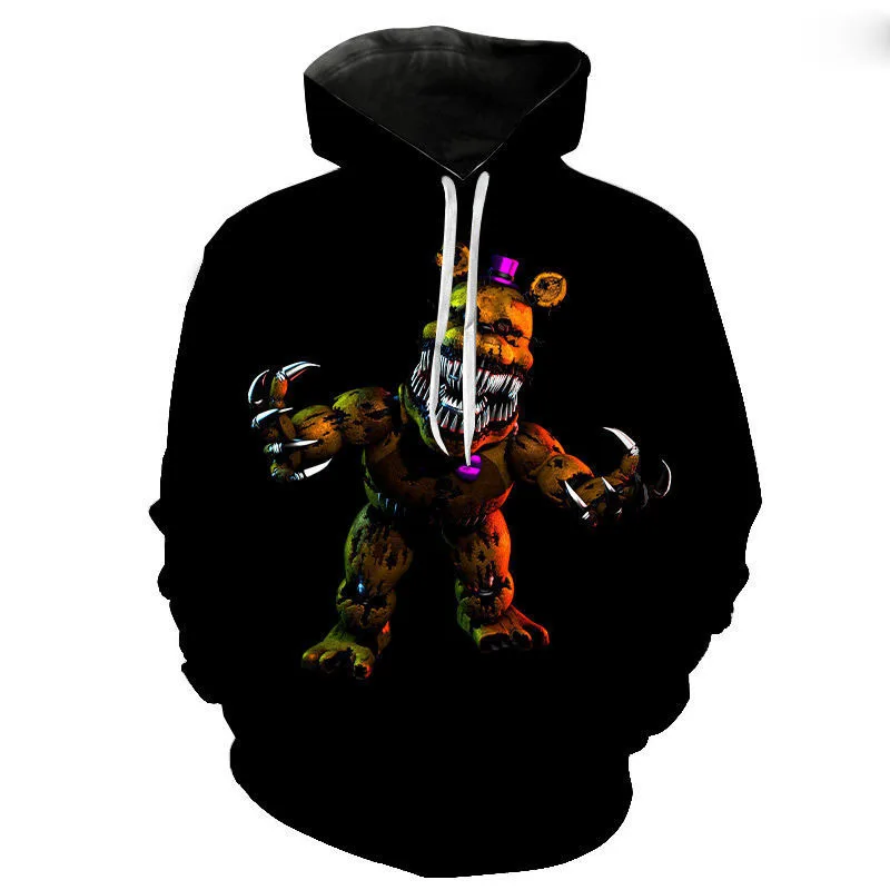 Толстовки с капюшоном Игра Five Nights at Freddy пуловер FNAF толстовка для косплея принтом