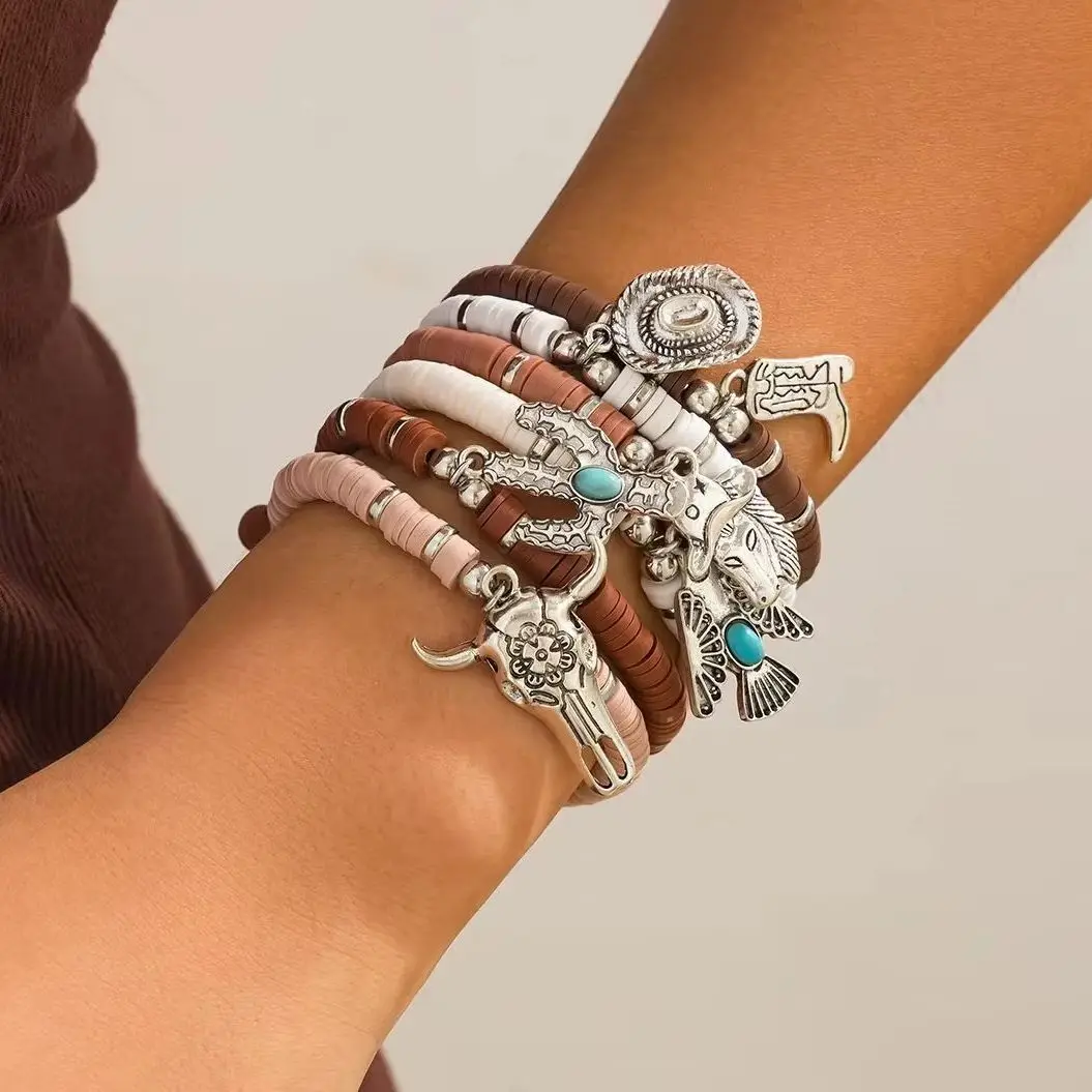 SHIXIN браслеты из полимерной глины 6 шт.