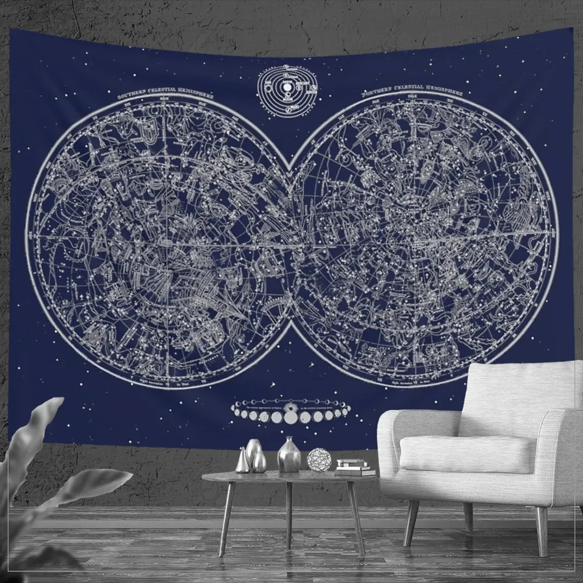 

Psychedelic History Continent Galaxy Map Tapestry Wall Hanging Black Sky Witchcraft Artistic Tapestry Carpet Mat Room Wall Decor