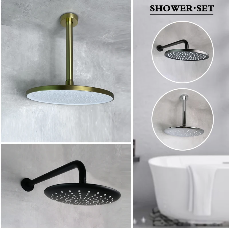 Над головой комплект для душа ABS Shine Chrome/черный/матовый золотой/металлический