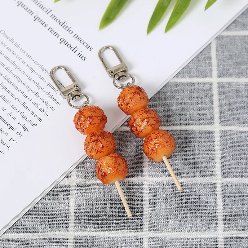 

Simulated Octopus Meatballs Key Chain New Creative Fashion Car Bag Food Pendant Model Ornaments Women Jewelry Gift Llaveros