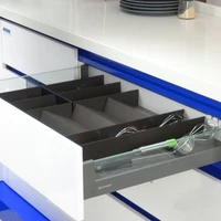 wholesale soft closing kitchen accessory led tandem drawer with glass