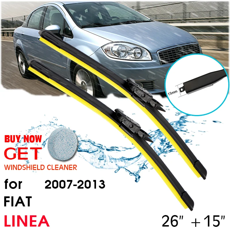 

Car Blade Wiper Window Windshield Rubber Silicon Refill Wiper For FIAT LINEA 2007-2013 LHD / RHD 26"+15" Car Accessories