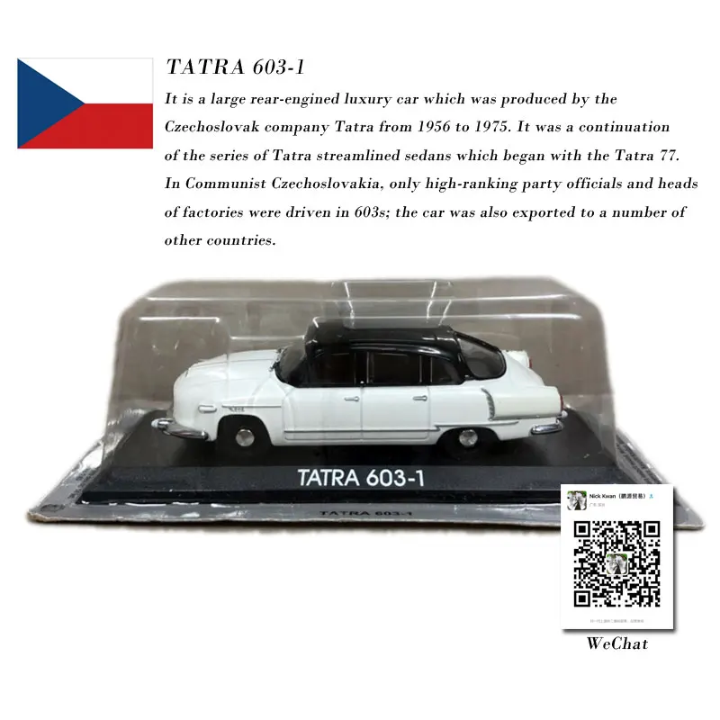 

1/43 Scale Diecast Car Model Toys Russia TATRA 603-1 Vintage IXO Die-Cast Metal Vehicle For Gift Kids Boys Collection Friends