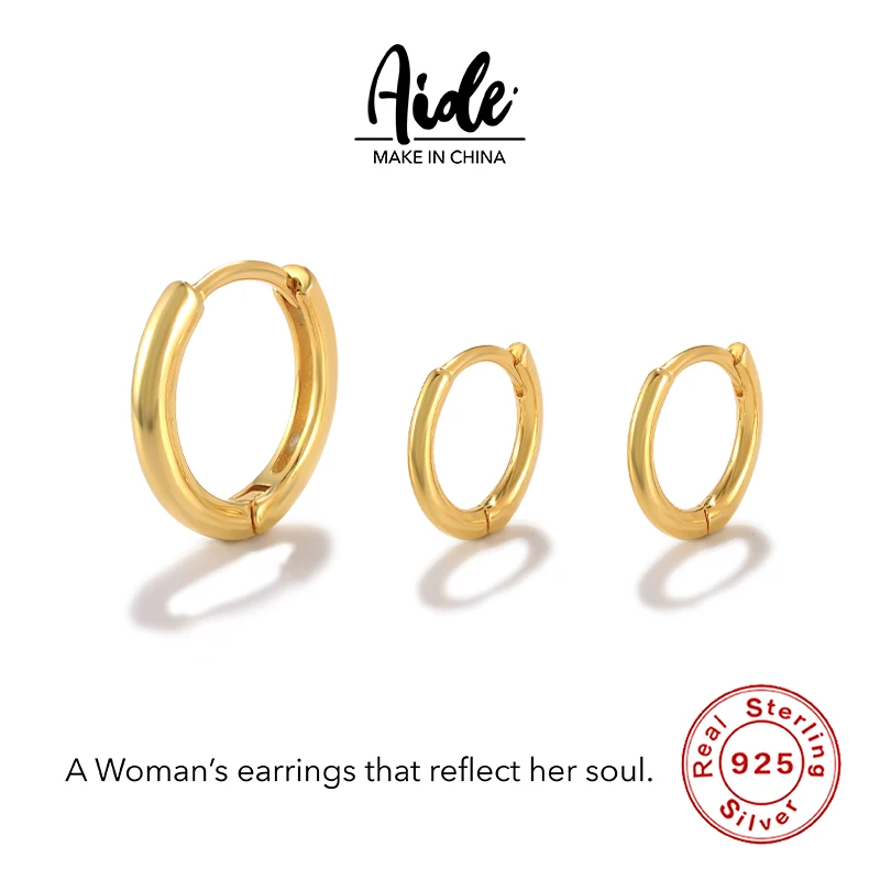 

Aide Elegant circle earrings 925 sterling silver INS daily hug personality earrings ladies all-match trend jewelry holiday gift
