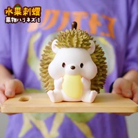 genuine fruit animal durian hedgehog gacha 4 6cm blind bag toys for girl anime figure cute model birthday box surprise gift