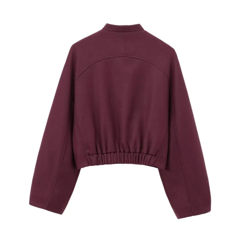 TRAF нашивка-сумка-бомбер женская осенняя мода два варианта карман на пуговицах