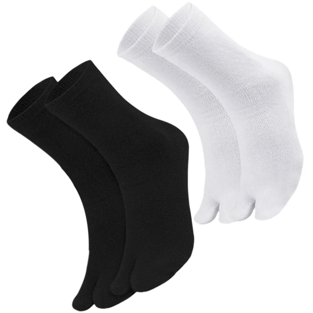 

2 Pairs Trendy Socks High Ankle Toe Separated Mens Separator Women Anti-skid