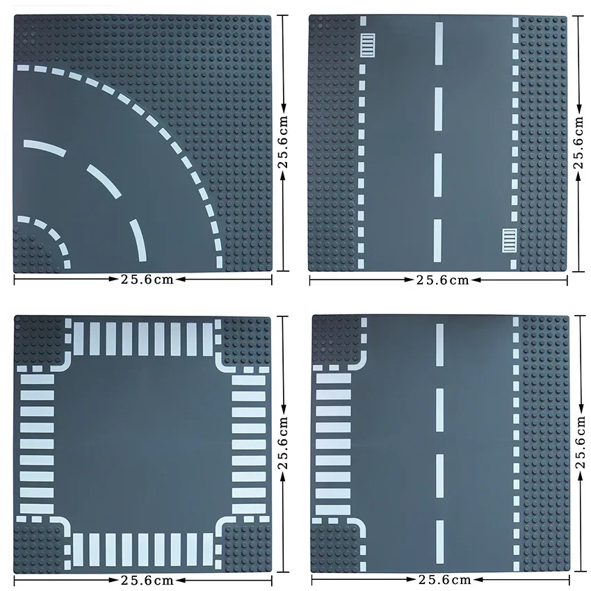 Набор строительных блоков City Road Street классический прямой Crossroad Curve Т-образное
