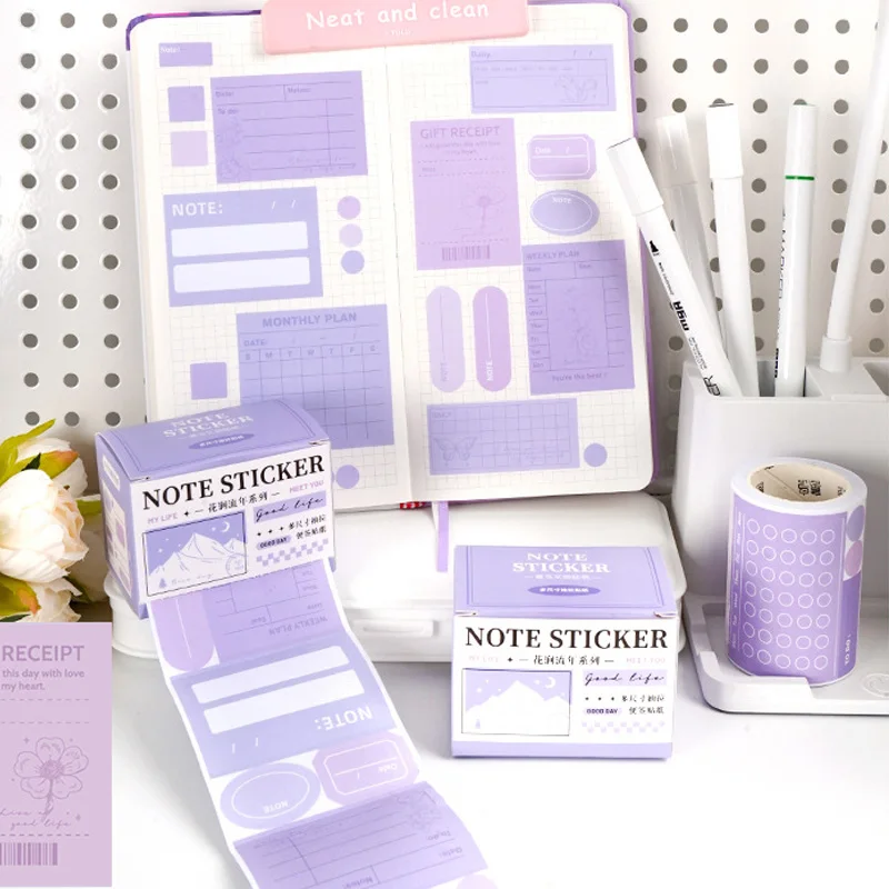 Милые наклейки бумажные стикеры для планировщика с возможностью записи со
