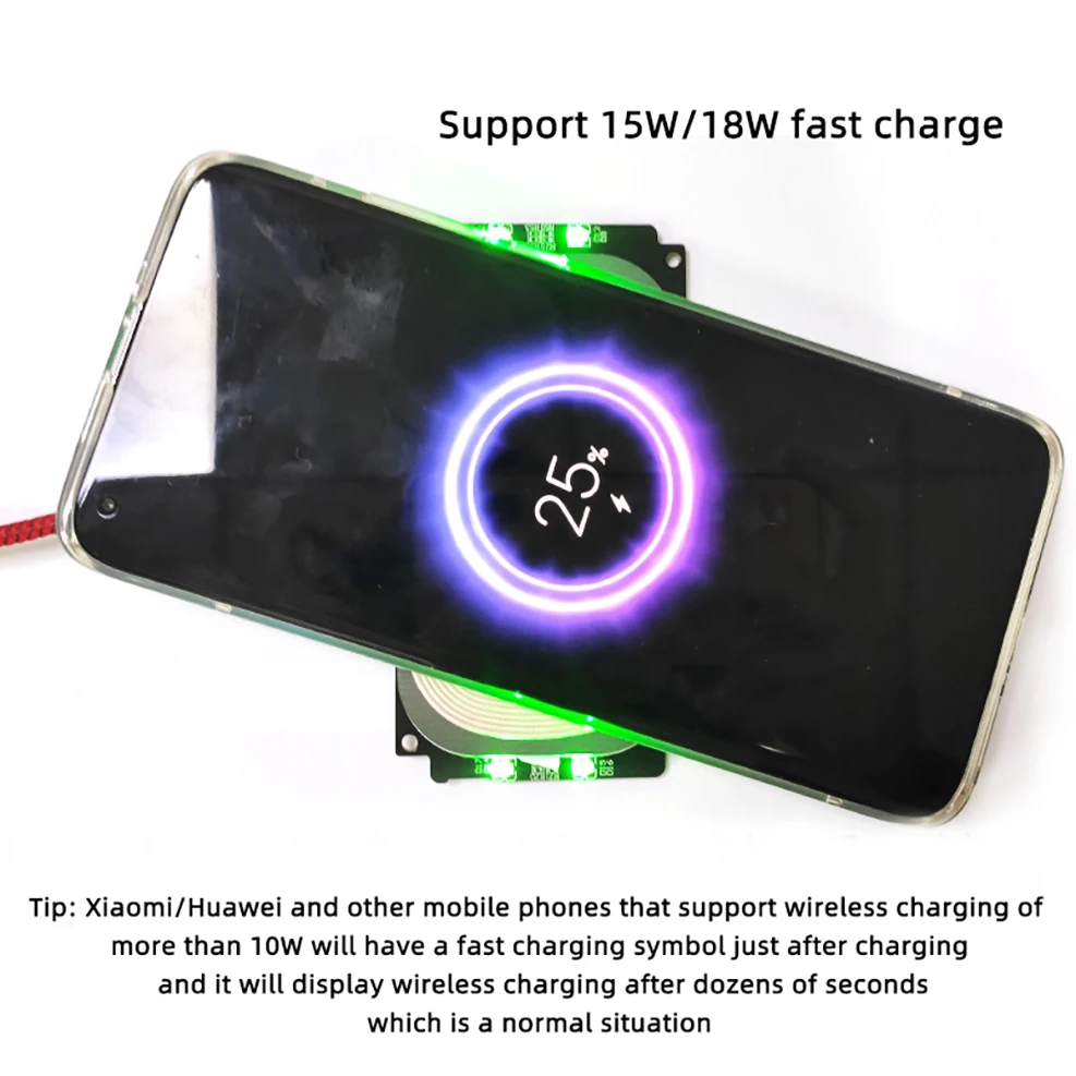 12V DIY Universal Qi Wireless Car Charger Standard PCBA Circuit Board Accessories Fast Charging For iPhone Samsung xiaomi huawei images - 6