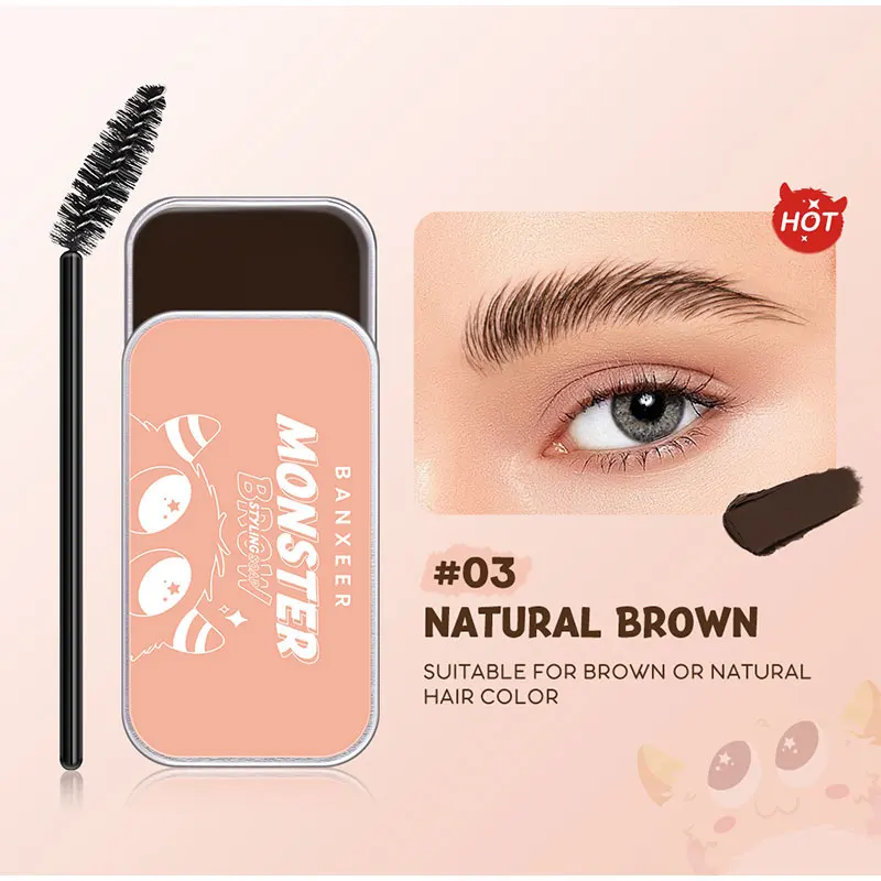 

1 шт. гель для укладки бровей, воск для лепки бровей, мыло, долговечный 3D пушистый дикий макияж для бровей, 3 цвета, женский макияж