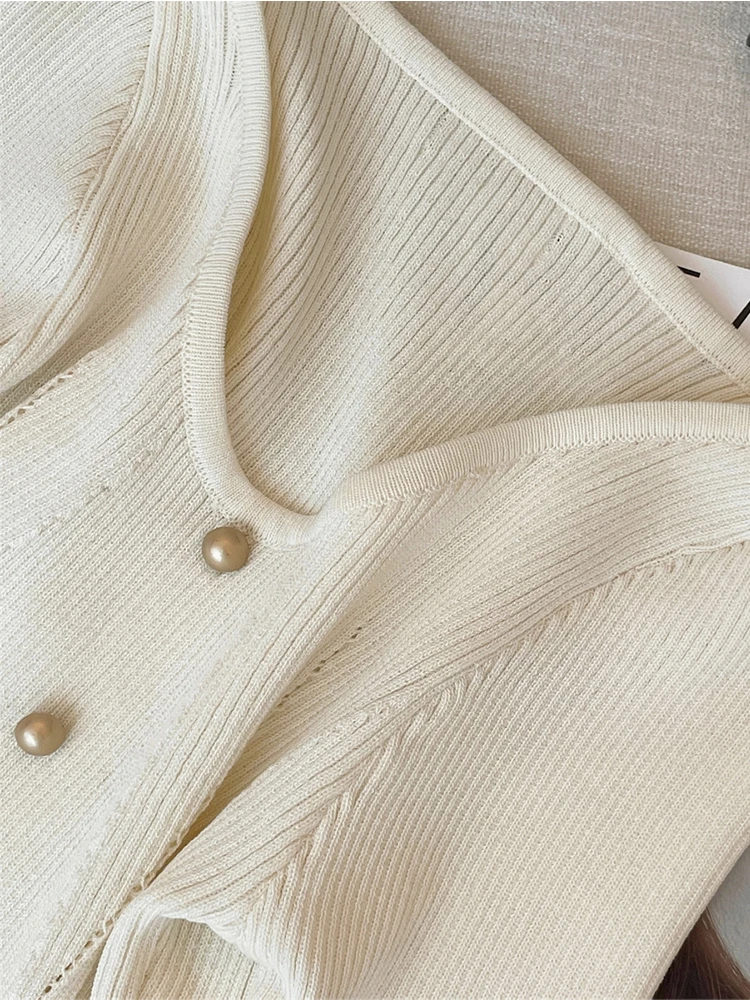 Женский винтажный пуловер с кружевной балеткой трикотажный свитер длинным