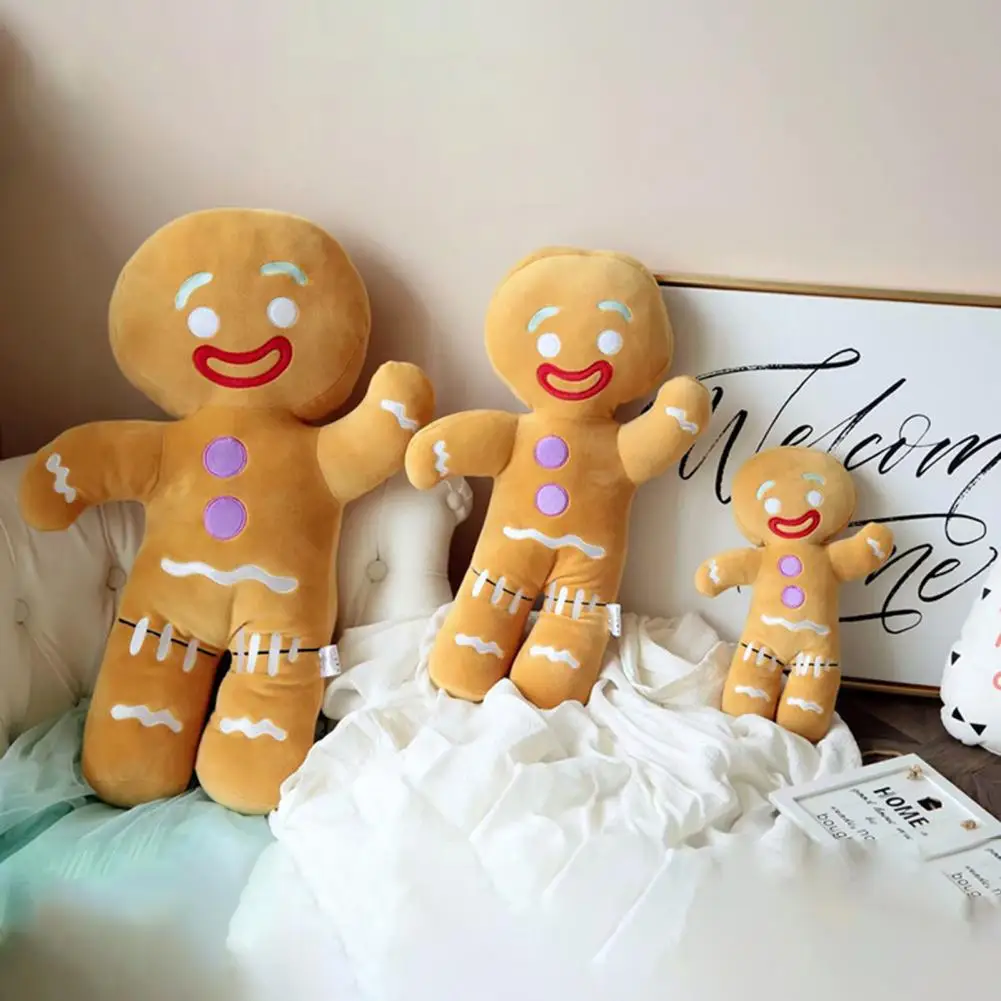 

30/50/60cm Gingerbread Man Doll PP Cotton Doll Ornament Photo Props Biscuit Plush Toy Christmas Stuffed Doll Home Decoration
