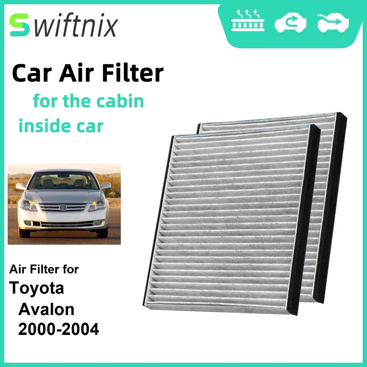 2 шт. воздушный фильтр с активированным углем для Toyota Avalon 2000-2004 CF10132 87139-06030 87139-32010