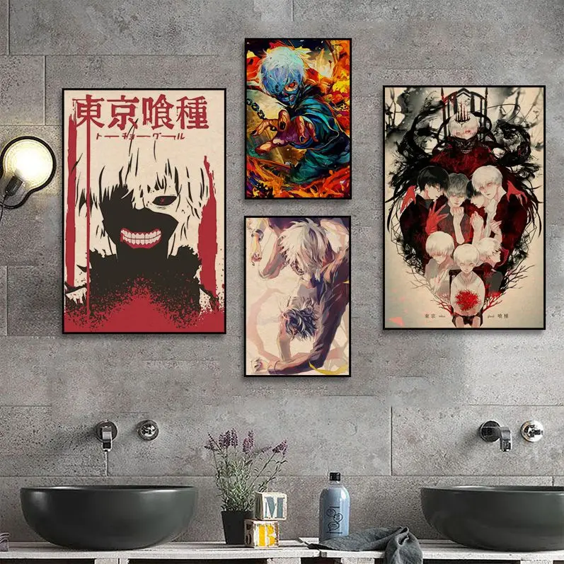 

Tokyo Ghoul Anime Posters Decoracion Painting Wall Art Kraft Paper Decor Art Wall Stickers