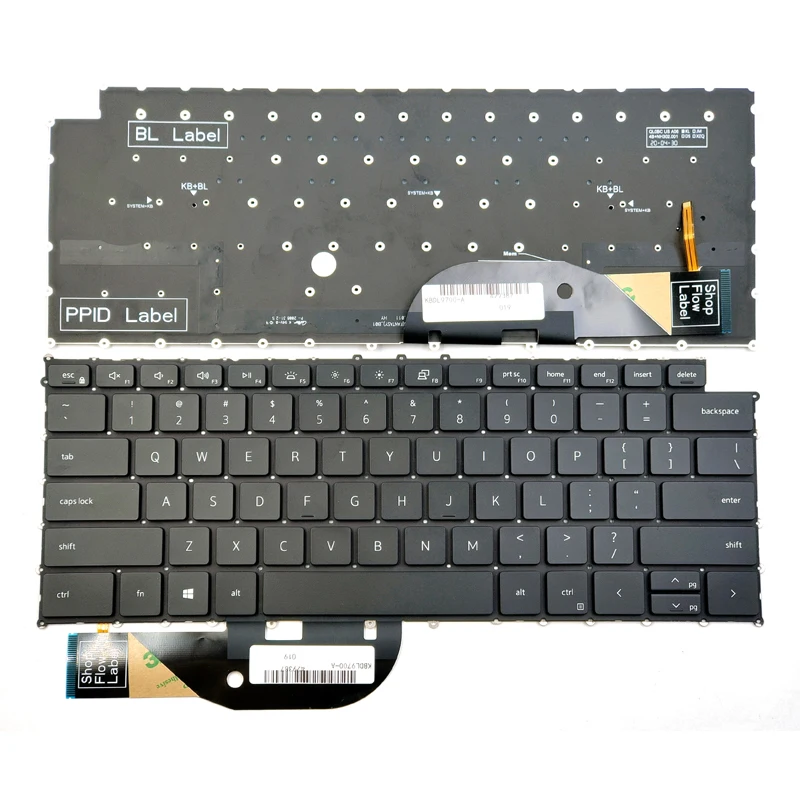 

New For Dell XPS 9500 9510 9700 9710 Precision 5550 5560 5750 5760 Laptop Keyboard US Black With Backlit Without Frame
