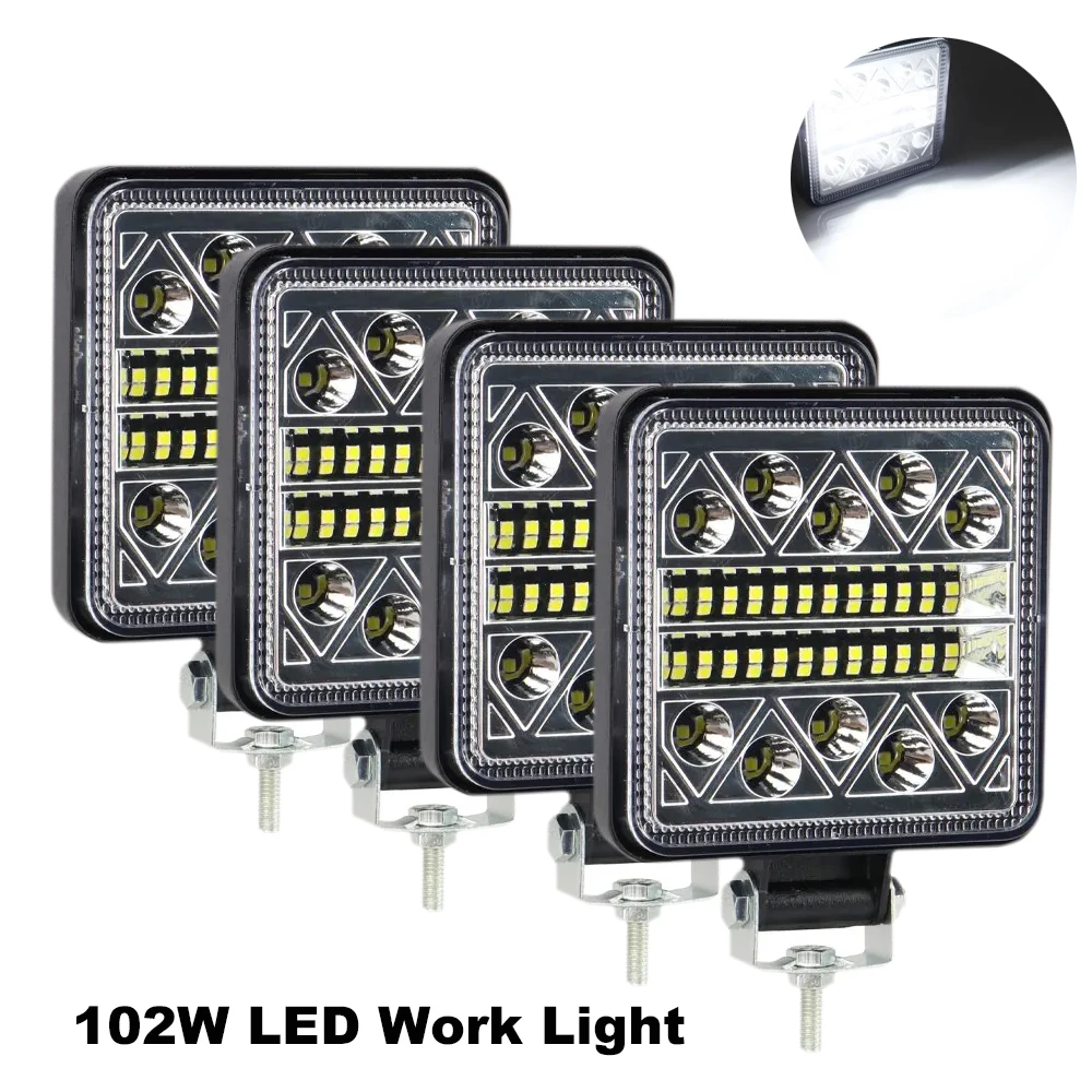 Автомобильная фара 12 В 102 Вт фотолампа для внедорожника трактора грузовика