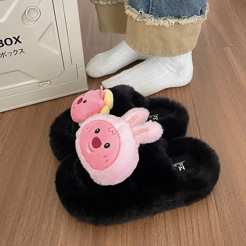Милые Мультяшные анимационные пушистые туфли новые осенние Симпатичные