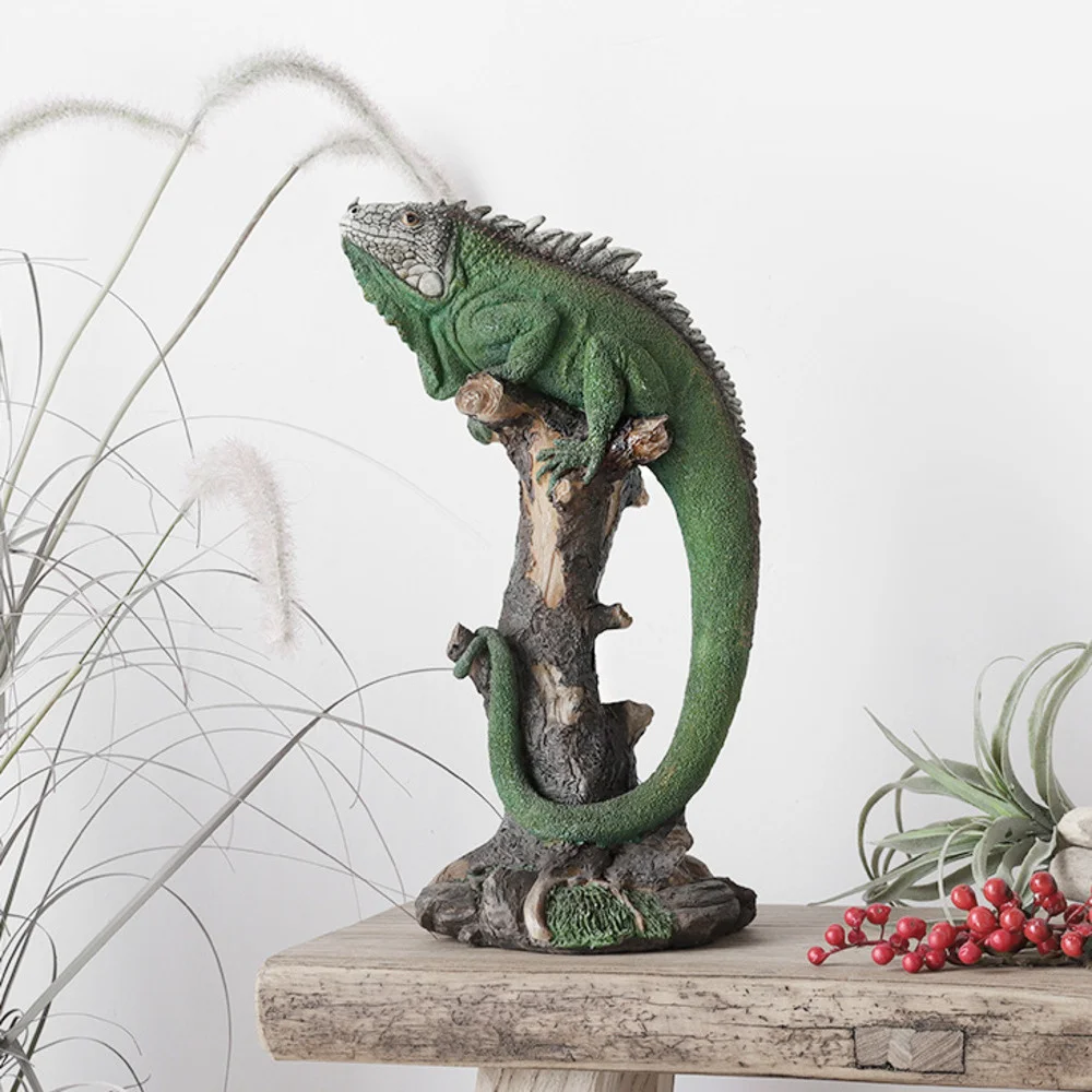 

American Creative Lizard Statue Imitation Figurine Ornaments Cabinet Craft European Home Living Room Decoration Props