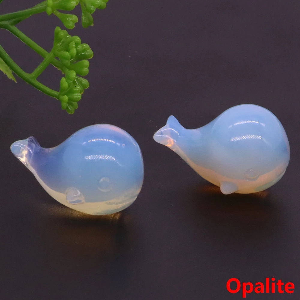 

1.2" Mini Cute Whale Statue Natural Stone Crystal Carved Healing Animal Figurine Reiki Gemstone Crafts Home Decoration Wholesale