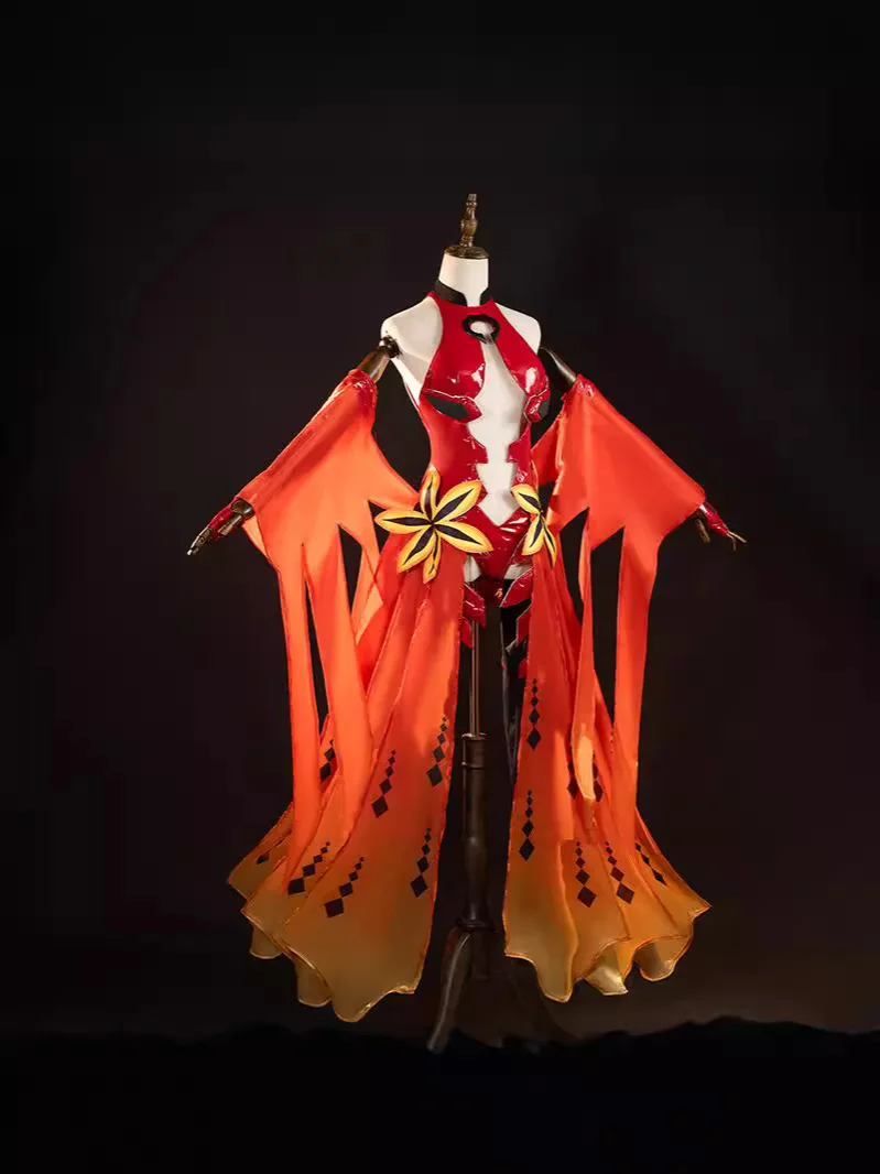 Yuzuriha Inori Косплей Костюм Guilty Crown Egoist Золотая рыбка Красные сексуальные комбинезоны