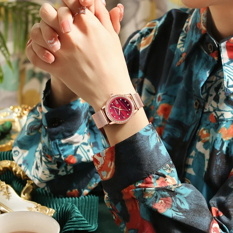 Часы CRRJU женские кварцевые из нержавеющей стали роскошные повседневные