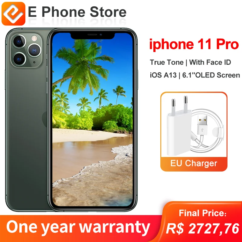 Apple iPhone 11 Pro 64GB/256GB ROM Unlocked Smartphone A13 Bionic Chip With Face ID 4G LTE 5.8