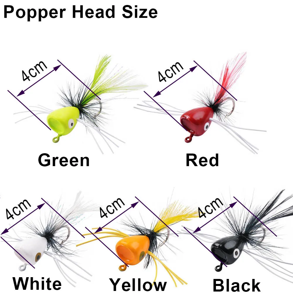 20Pcs Floating Fly Jig Fishing bait Kit Casting Foam Flying Popper Jigs head hooks For Bass Walleye Trolling jigging Lure Tackle - купить по