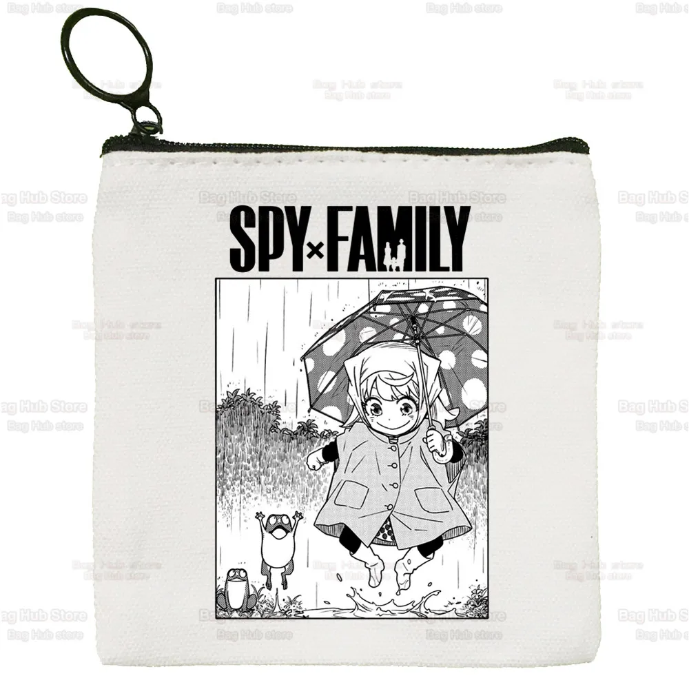 Japanese Anime Spy x Family Canvas Bag Pure White Bag SPYFAMILY Zipper Bag Coin Bag Anya Smug SpyFamily Coin Bag Clutch Bag