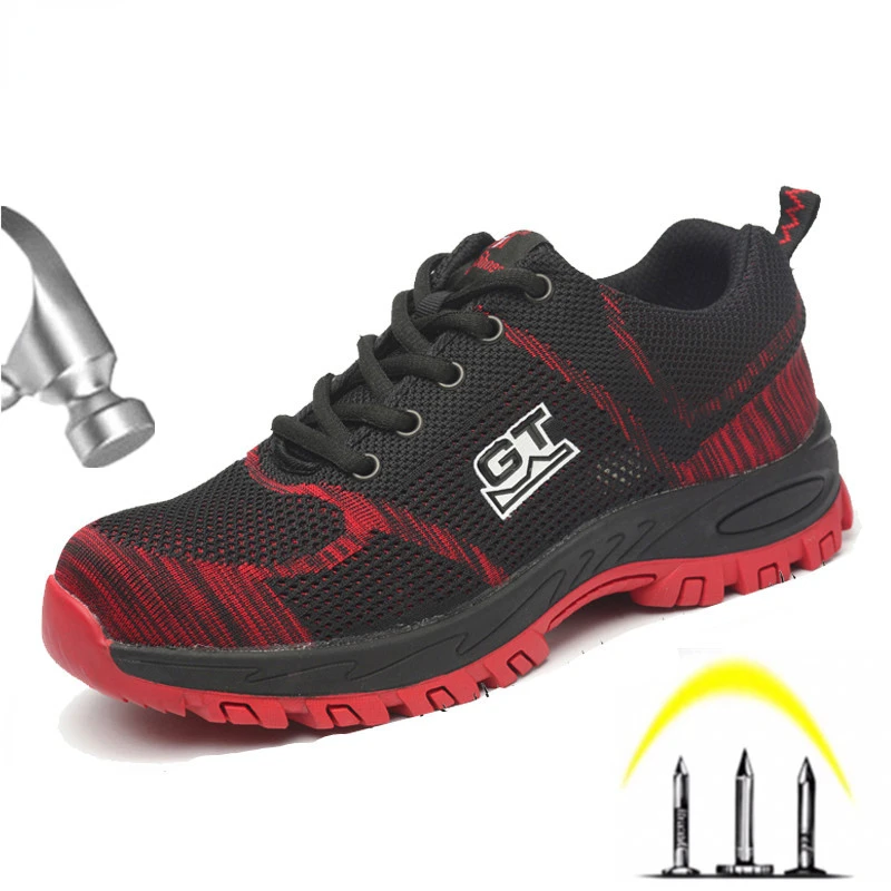 

New Men Work Safety Boots Plus Size Unisex Outdoor Steel Toe Puncture Proof Protective Man Safety Shoes