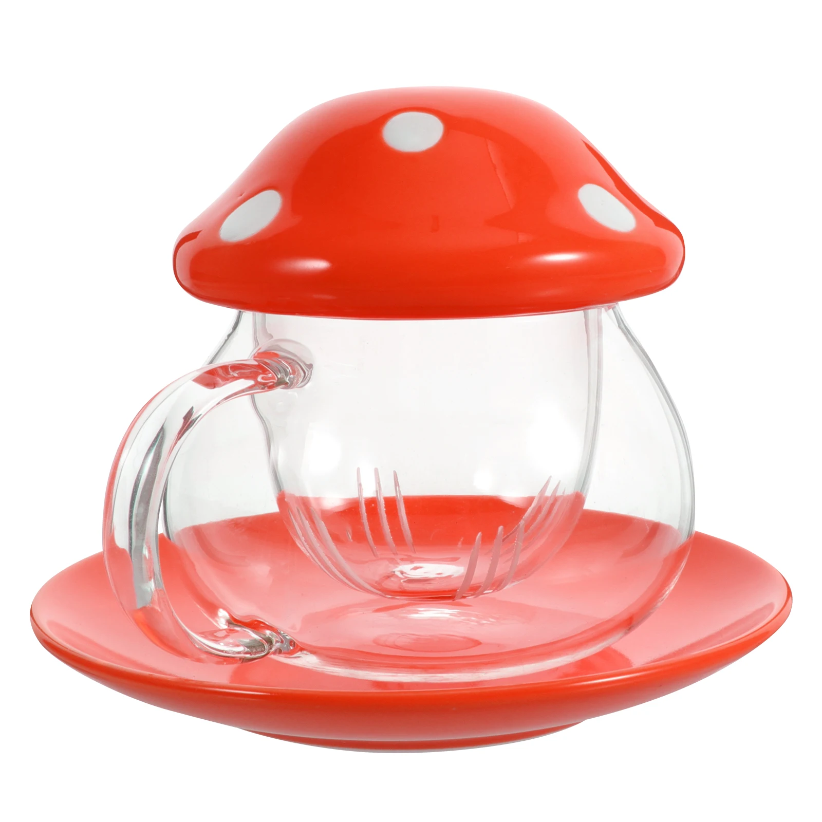 

1 Set New Style Mushroom Shape Ceramic Tea Cup Strain Tea Cup Flower Cup for Home